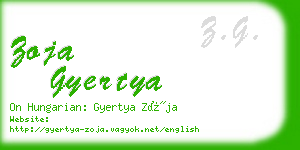 zoja gyertya business card